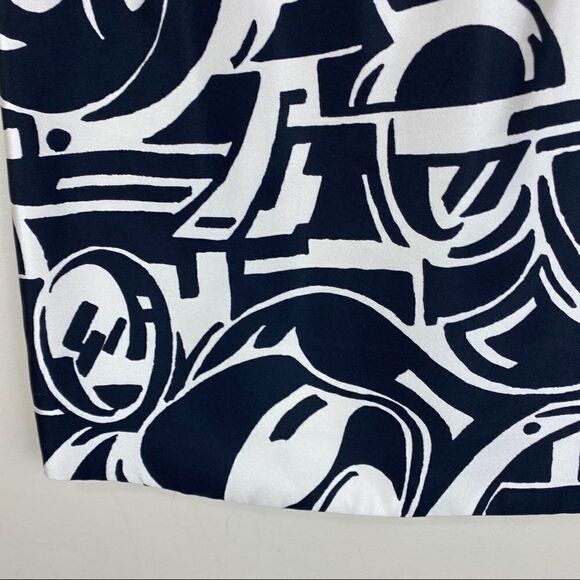 Ralph Lauren Black Ivory Pencil Silk Skirt Size 2 - Picture 4 of 8